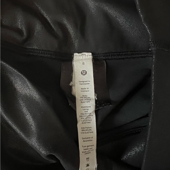 GUC Lululemon Wunder Pockets foil sz 8, 25” - Picture 4 of 4